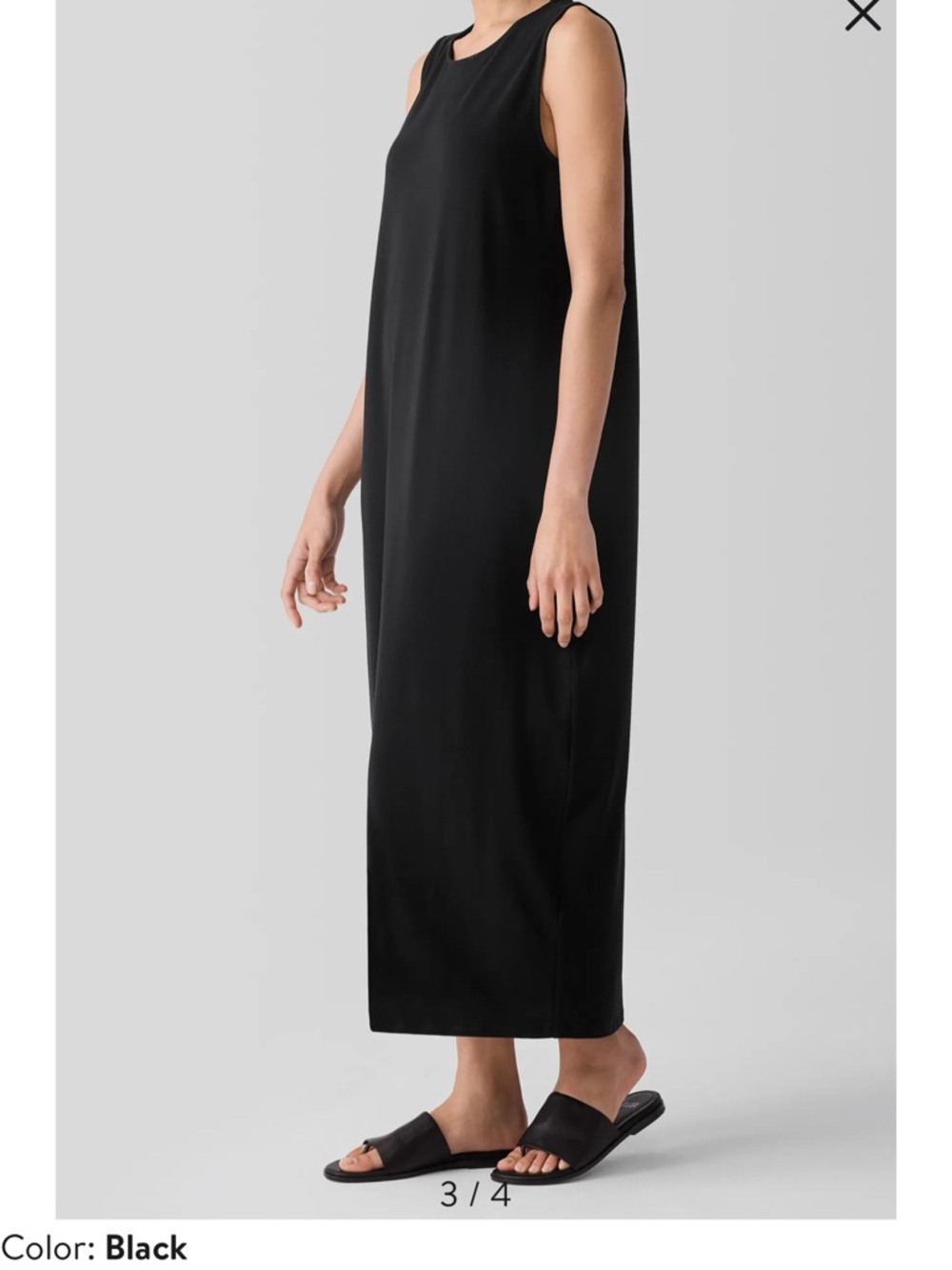 Eileen Fisher Black Sleeveless Midi Dress